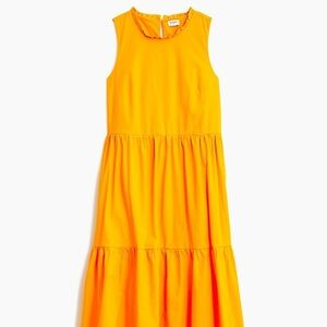 J Crew Factory Women’s Sleeveless Yellow Tiered Maxi Dress NWT Size 0